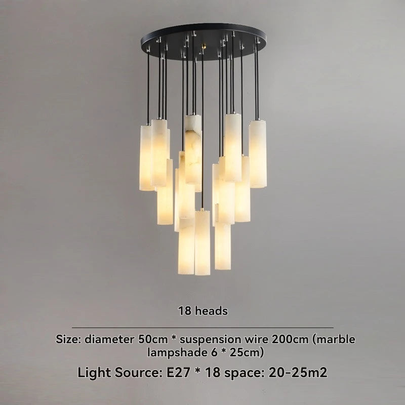 Modern Luxury Minimalist Cloud Marble Long Pendant Lamp