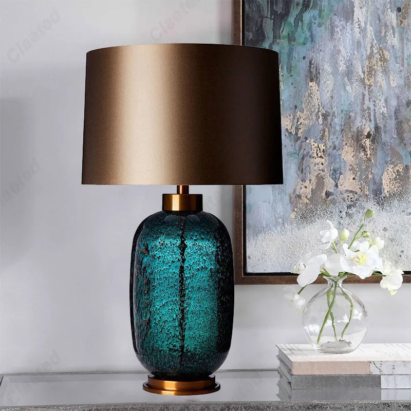 Modern Minimalist LED Glass Table Lamp for Luxury Bedroom and Living Room Decor