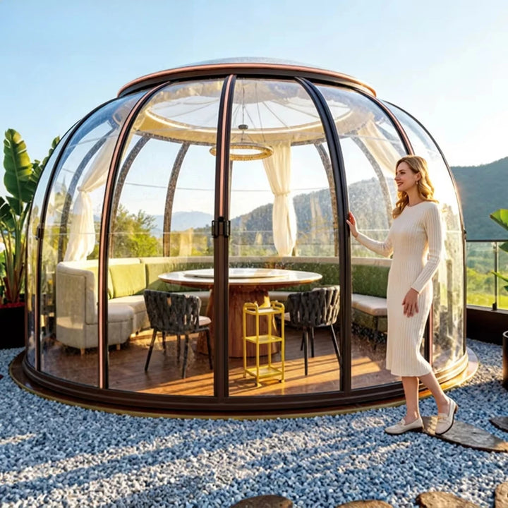Modern Polycarbonate Geodesic Dome Tent – Prefab House & Hotel Use | 10-Year Warranty | Easy Installation