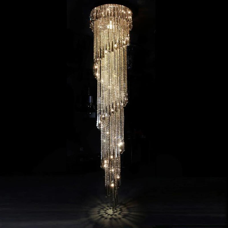 Modern Smoky Gray Crystal Chandelier