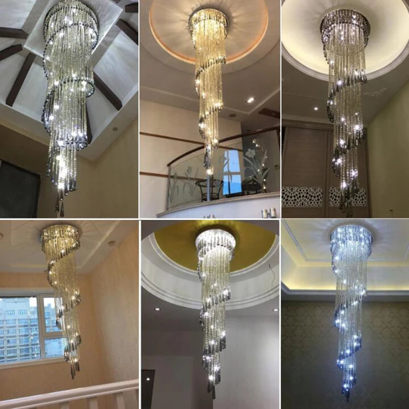 Modern Smoky Gray Crystal Chandelier