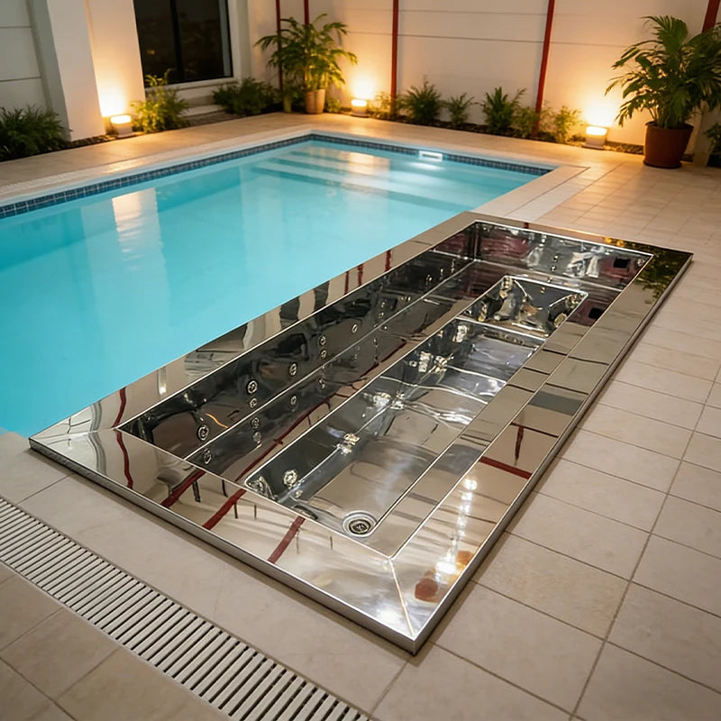Modern Stainless Steel Jet Massage Bathtub for Luxury Bathrooms