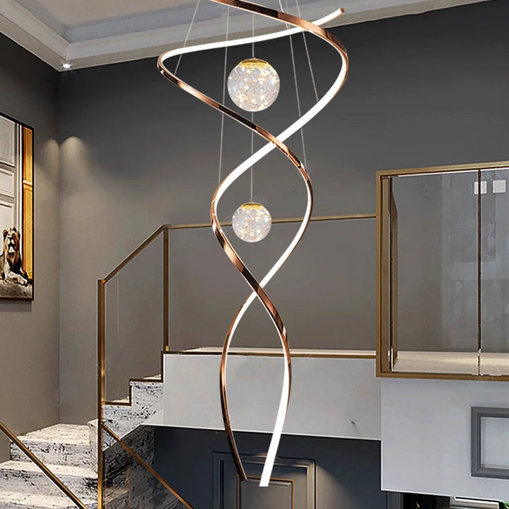 Modern Stair Chandelier Pendant Lights – LED Hanging Ceiling Lamp for Living Room & Indoor Lighting