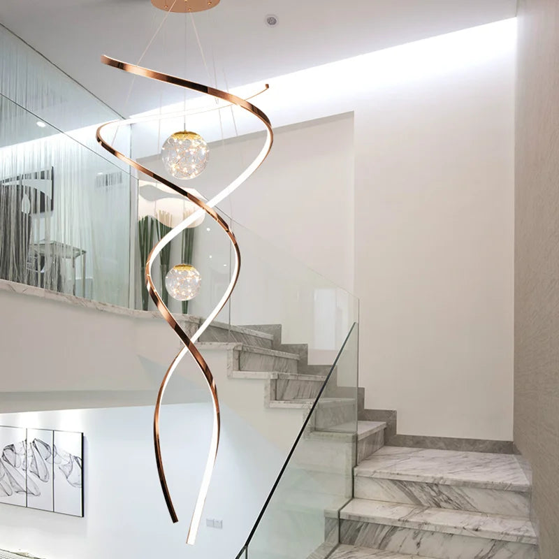 Modern Stair Chandelier Pendant Lights – LED Hanging Ceiling Lamp for Living Room & Indoor Lighting