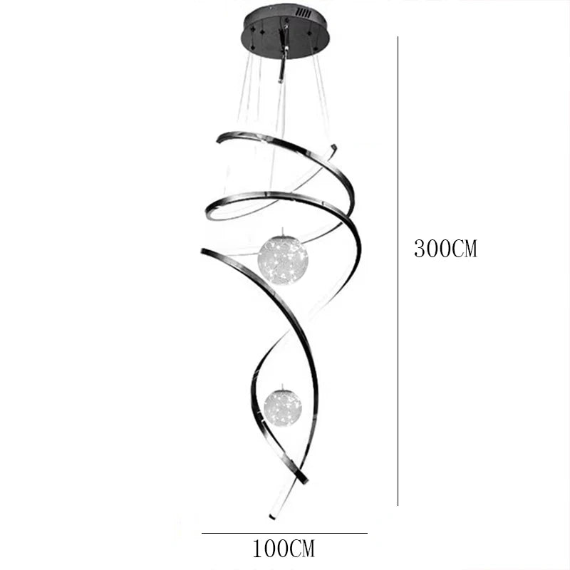 Modern Stair Chandelier Pendant Lights – LED Hanging Ceiling Lamp for Living Room & Indoor Lighting