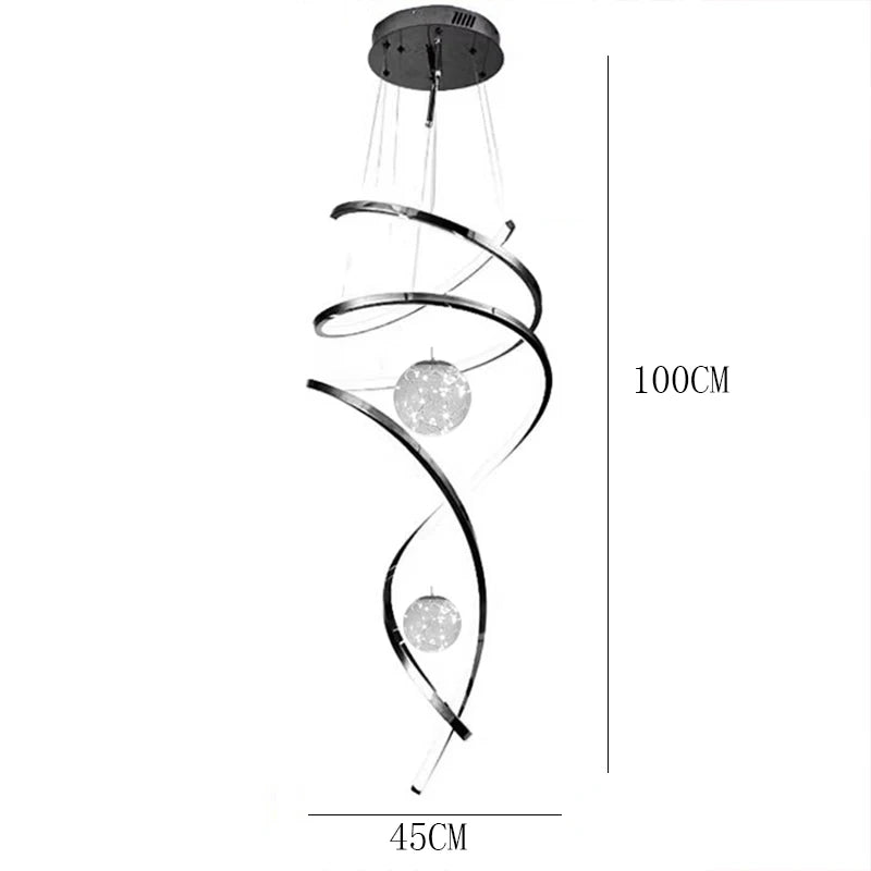Modern Stair Chandelier Pendant Lights – LED Hanging Ceiling Lamp for Living Room & Indoor Lighting