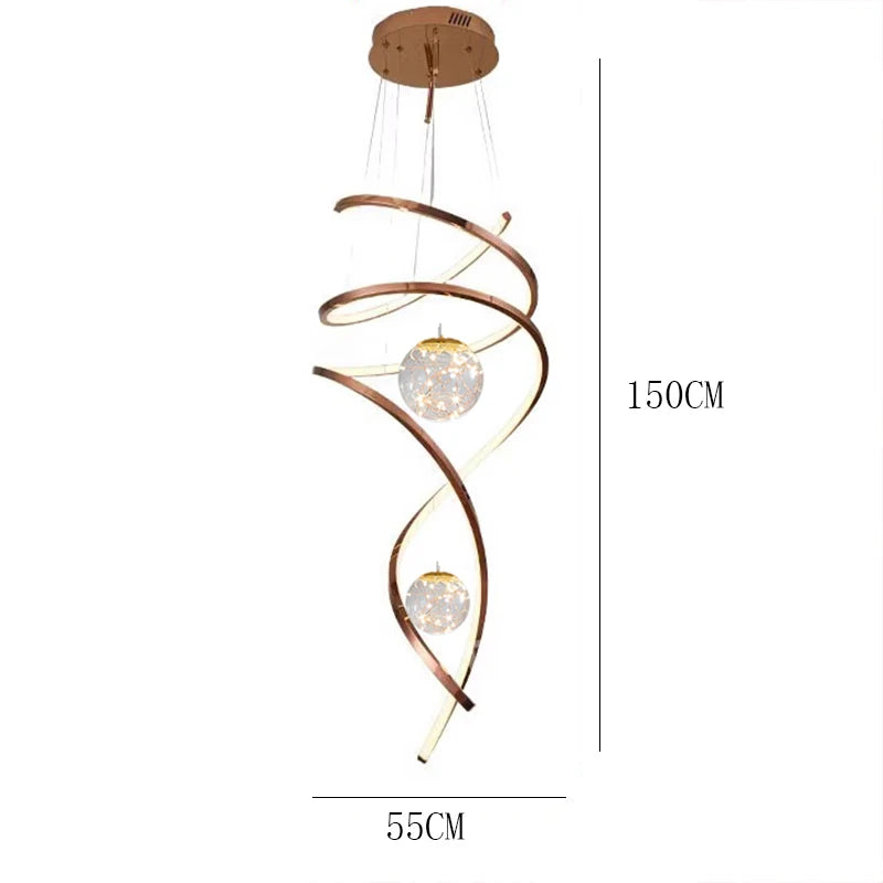 Modern Stair Chandelier Pendant Lights – LED Hanging Ceiling Lamp for Living Room & Indoor Lighting