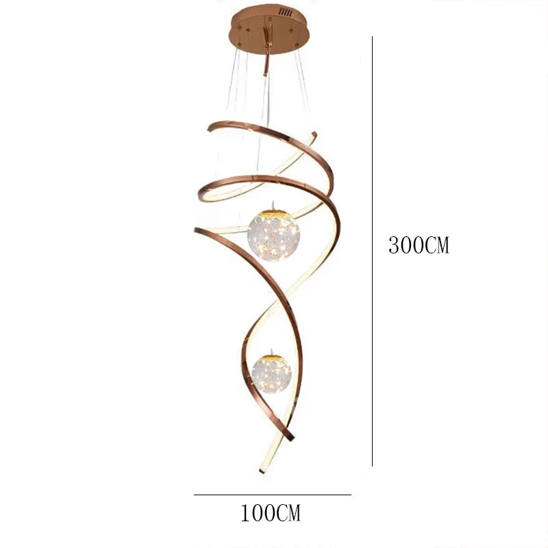Modern Stair Chandelier Pendant Lights – LED Hanging Ceiling Lamp for Living Room & Indoor Lighting