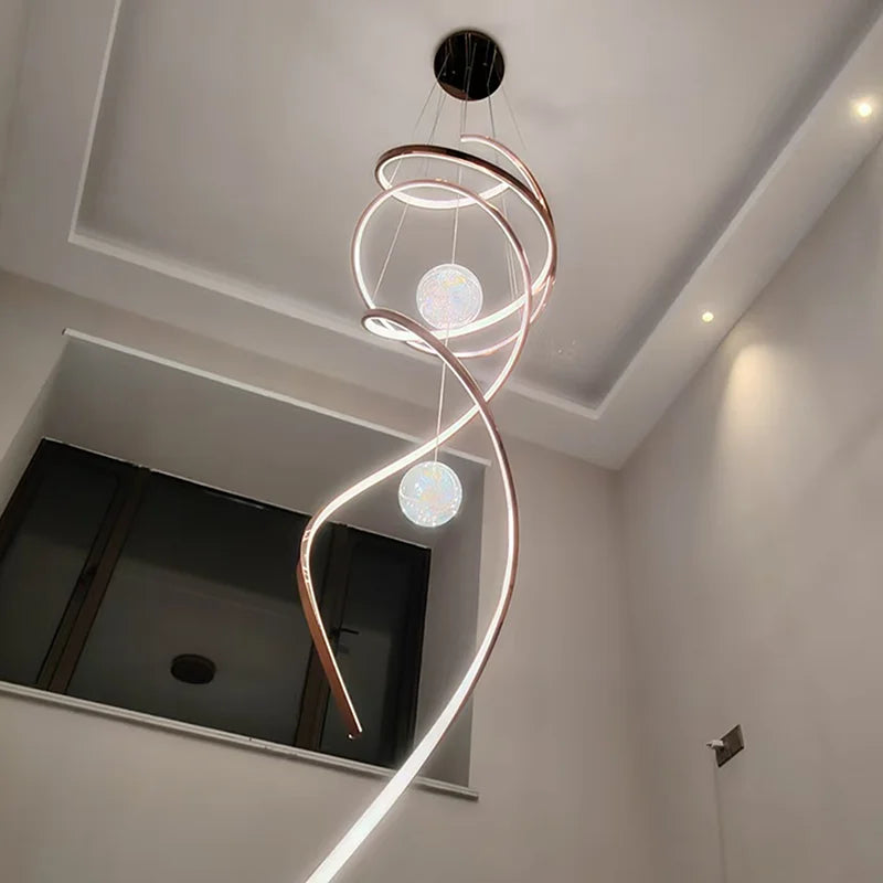 Modern Stair Chandelier Pendant Lights – LED Hanging Ceiling Lamp for Living Room & Indoor Lighting