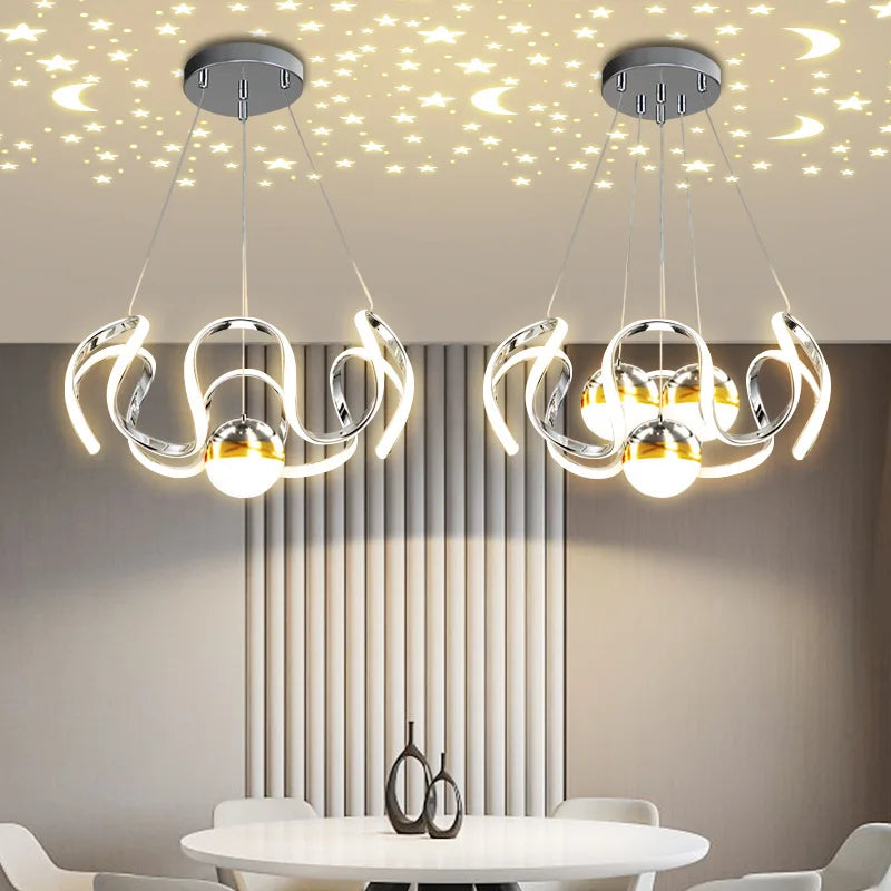 Modern Artistic LED Chandelier – Stylish Pendant Ceiling Light