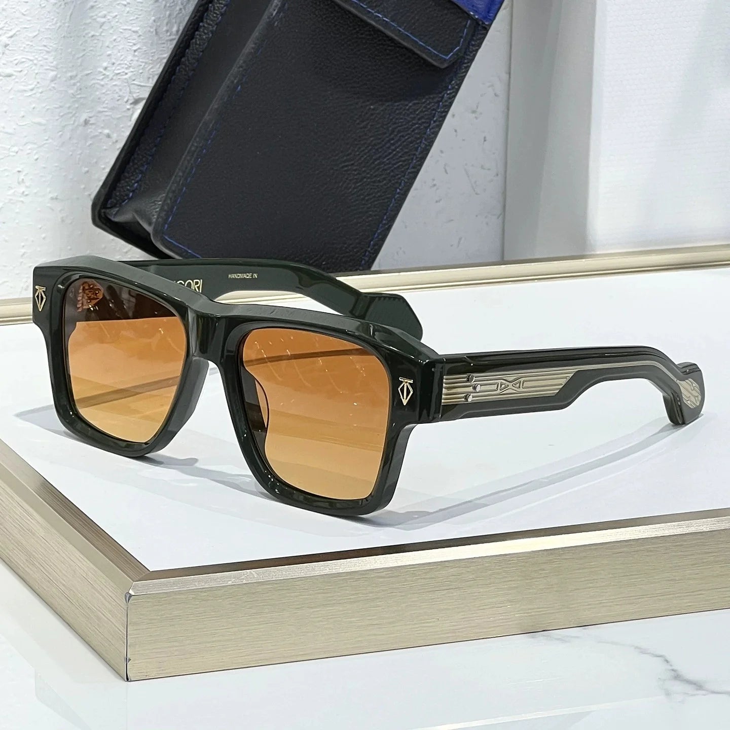 Modern Unisex Vintage Acetate Sunglasses – Thick Handmade Retro UV Protection Eyewear