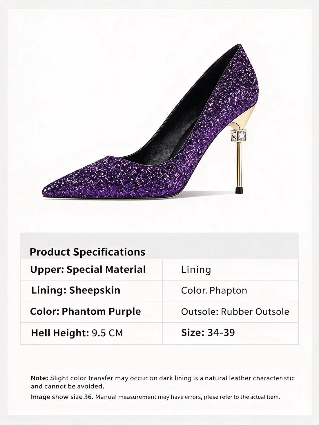 Modern Women's Purple Sequin Rhinestone High Heels – Pointed Toe Metallic Stiletto Pumps for Weddings