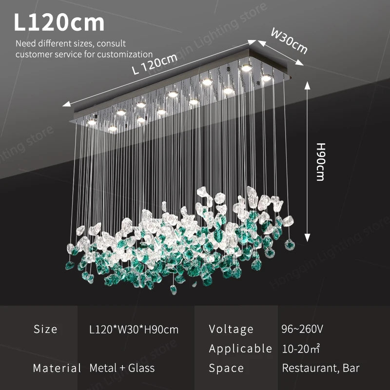 Modern Glass Hanging Chandelier – Dining Table &amp; Living Room Pendant Lighting