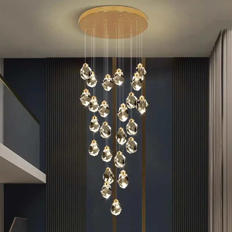 Modern Large Aluminum Chain Tassel Chandelier