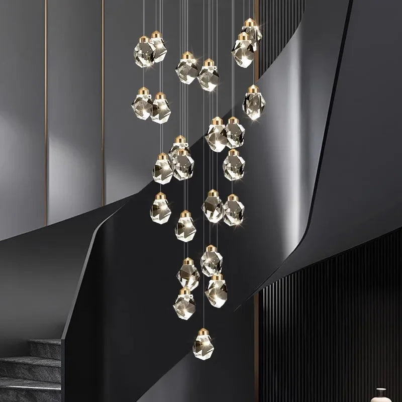 Modern Large Aluminum Chain Tassel Chandelier
