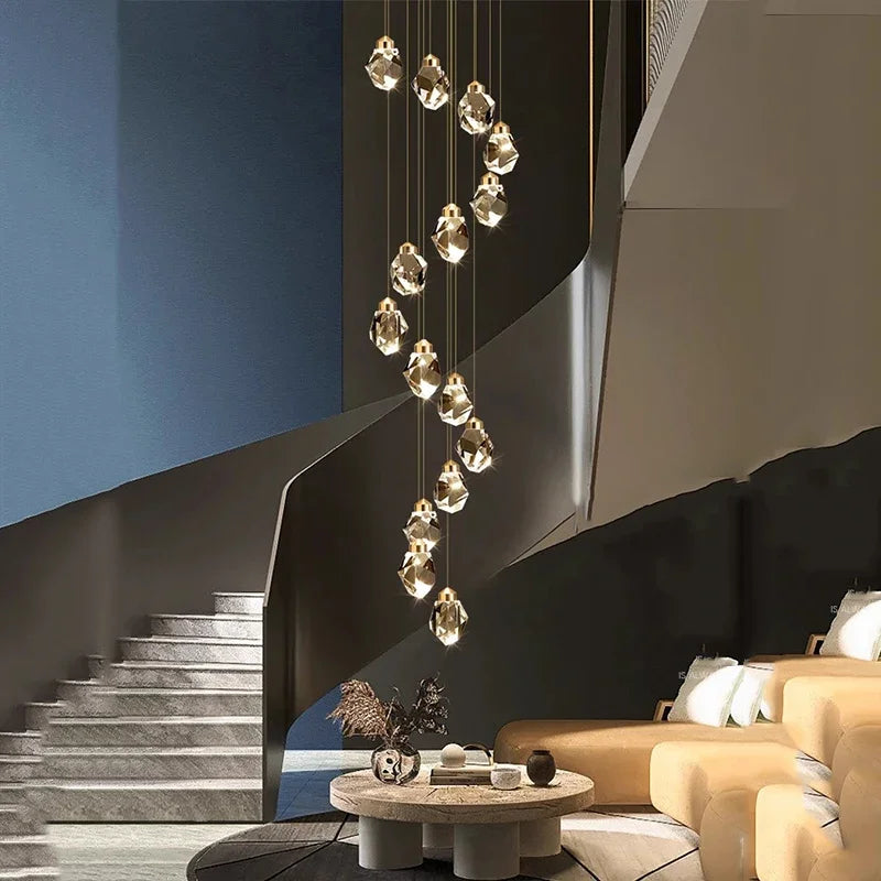 Modern Large Aluminum Chain Tassel Chandelier