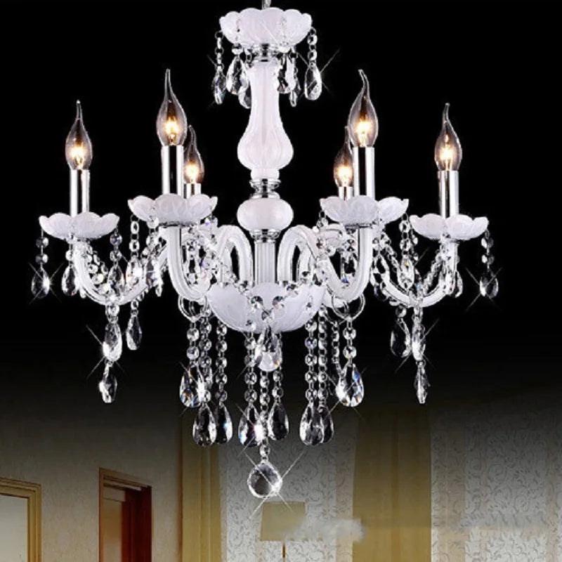 Modern Italian Crystal Chandelier – Luxury White Glass Lighting