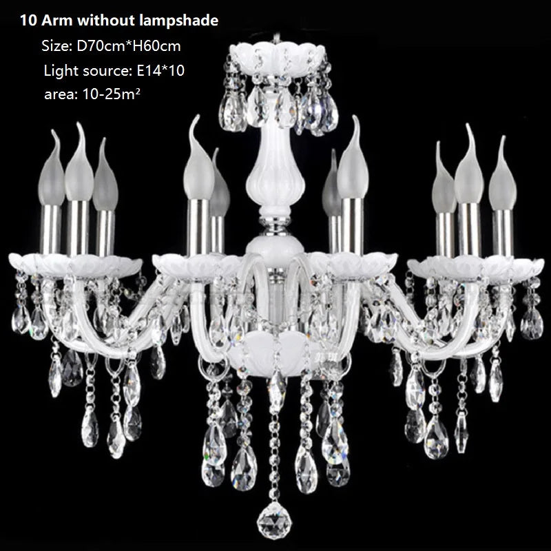 Modern Italian Crystal Chandelier – Luxury White Glass Lighting