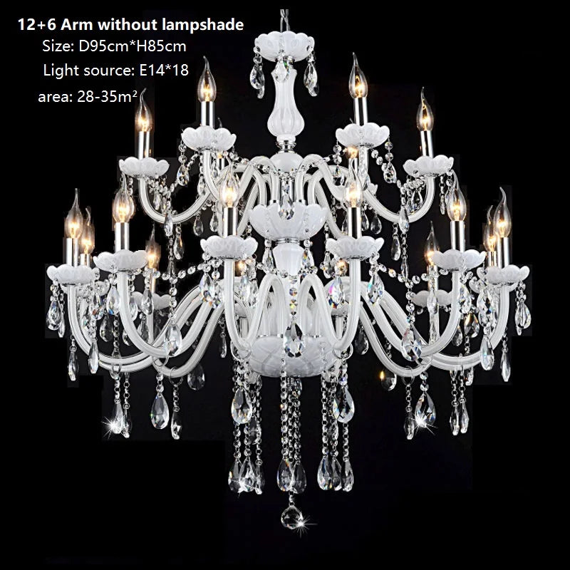 Modern Italian Crystal Chandelier – Luxury White Glass Lighting
