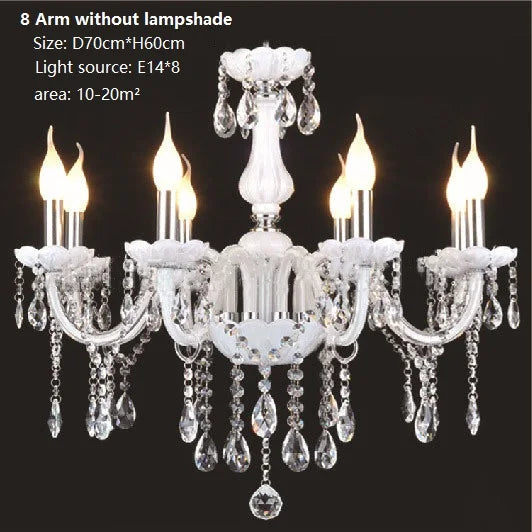 Modern Italian Crystal Chandelier – Luxury White Glass Lighting