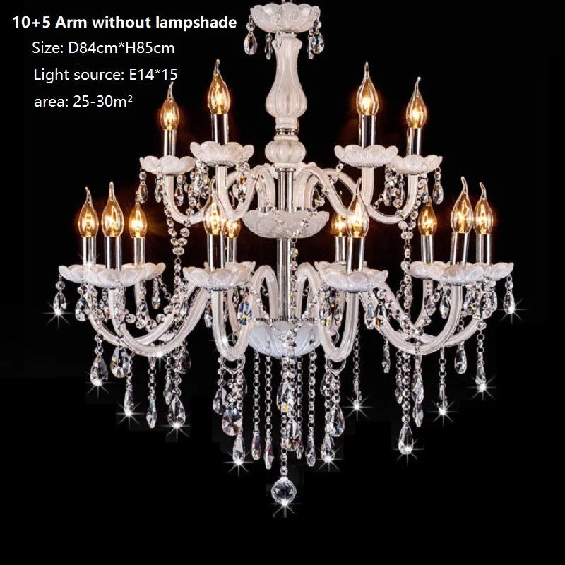 Modern Italian Crystal Chandelier – Luxury White Glass Lighting
