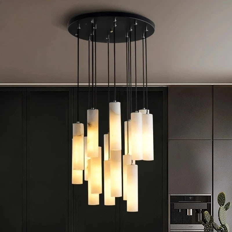 Modern Luxury Minimalist Cloud Marble Long Pendant Lamp