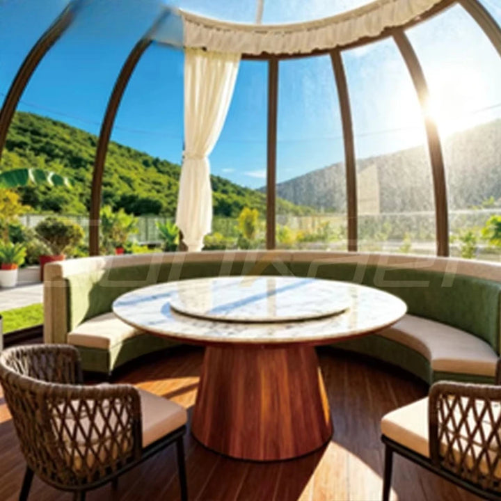 Modern Polycarbonate Geodesic Dome Tent – Prefab House & Hotel Use | 10-Year Warranty | Easy Installation