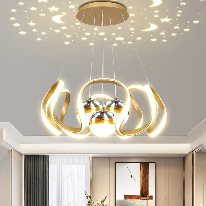 Modern Artistic LED Chandelier – Stylish Pendant Ceiling Light