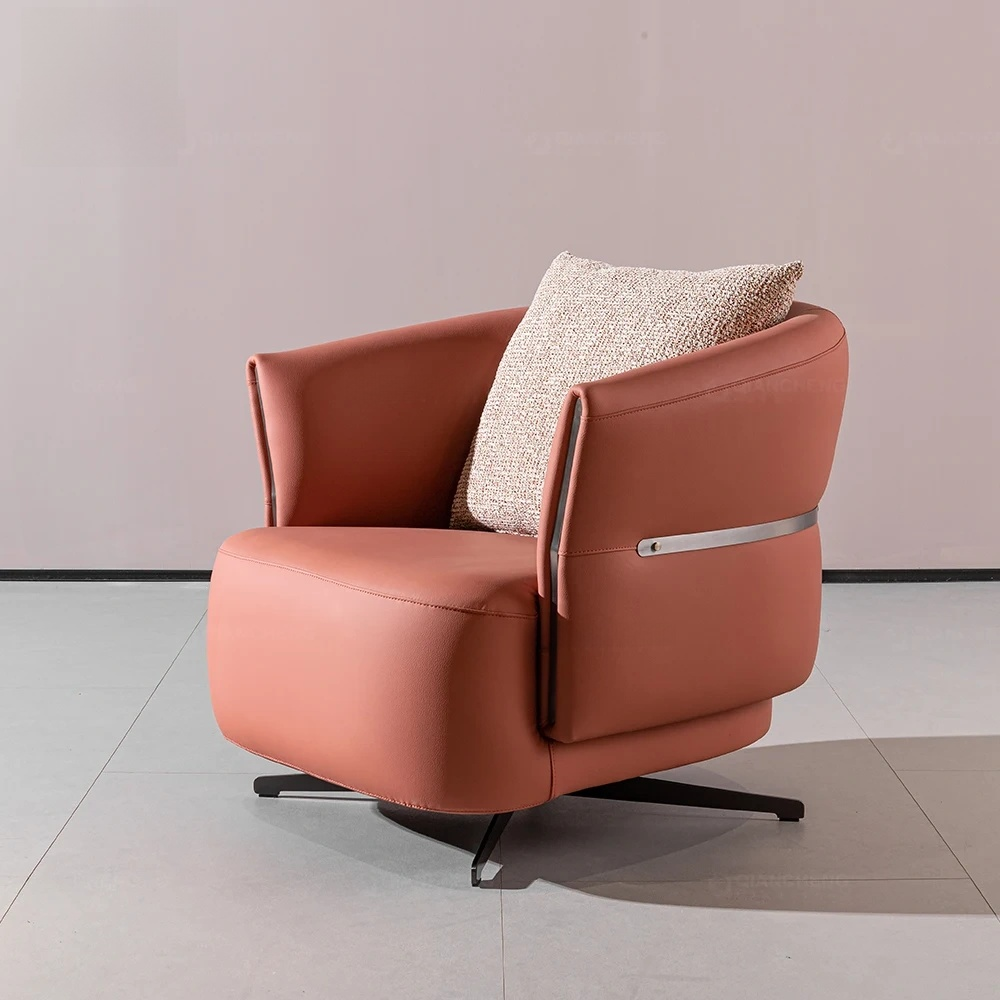 Modern Luxury Swivel Leather Lounge Chair