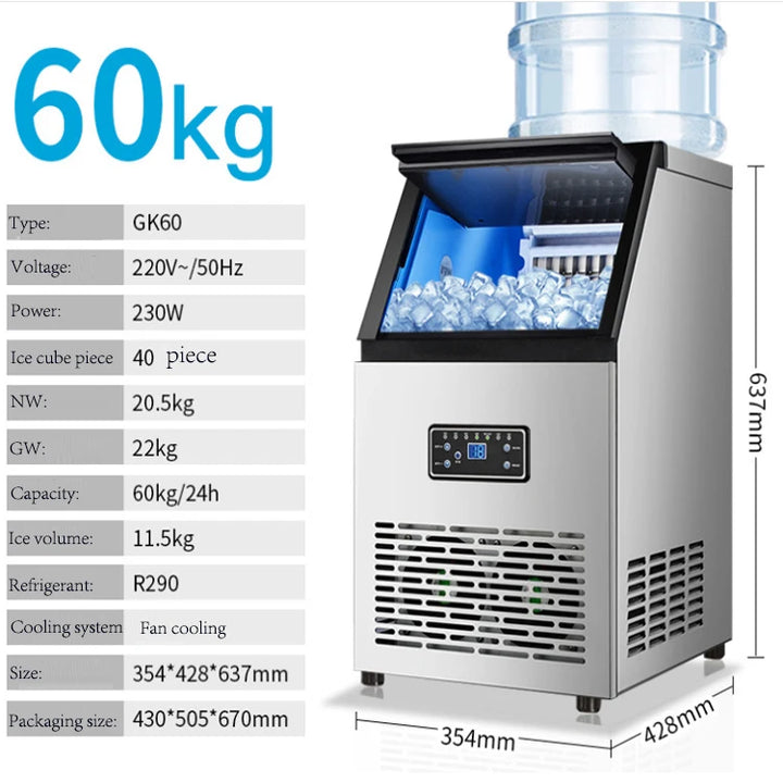 New Industrial Ice Cube Maker  -45°C IQF Commercial Ice maker Freezer