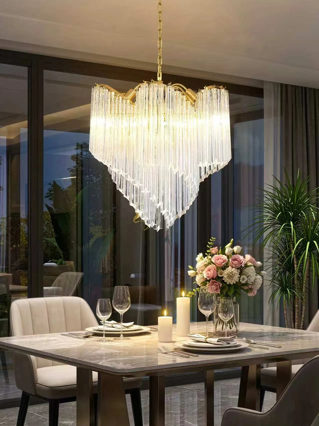 Modern LED Long Pendant Chandelier – Designer Hanging Light for Living &amp; Dining
