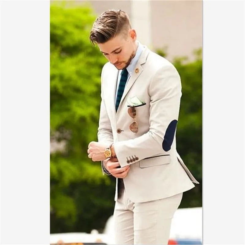Men’s Navy Blue Velvet Suit – Slim Fit Evening Dinner Blazer & Pants 2-Piece Formal Tuxedo Set