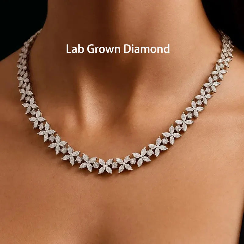 New 14K Gold Lab-Grown Diamond Choker Necklace – 19.4 CTW Luxury Bridal Jewellery