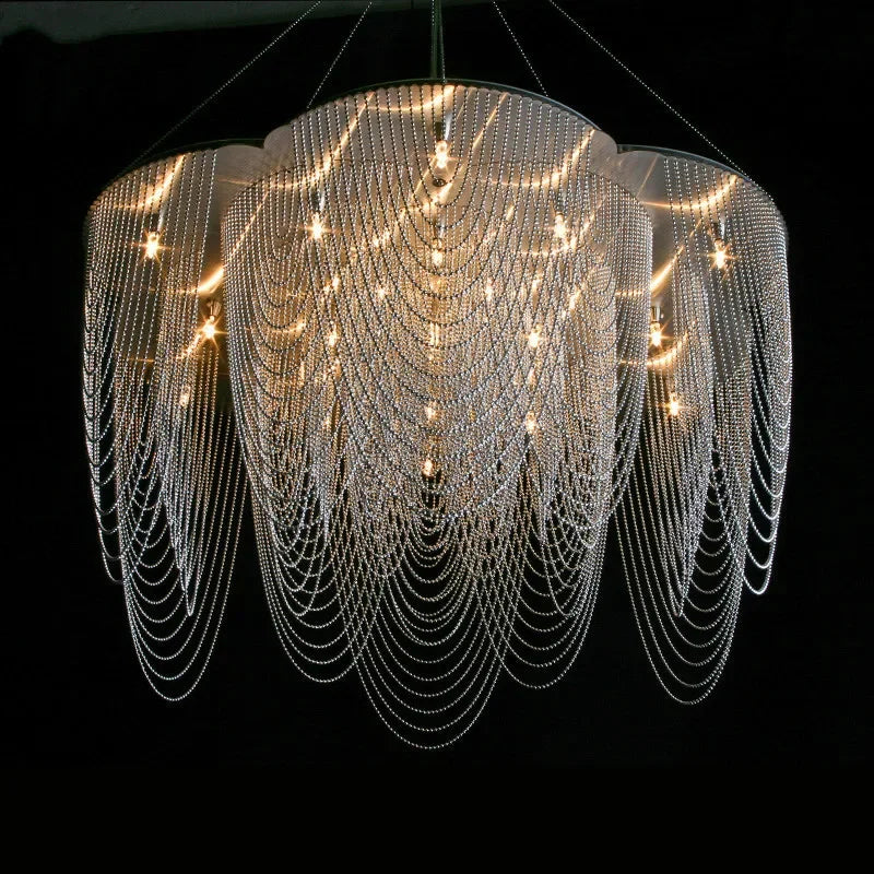 New American Black Steel LED Home Decor Chandelier Pendant Light
