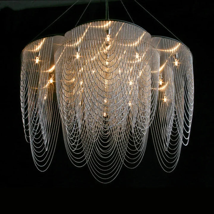 New American Black Steel LED Home Decor Chandelier Pendant Light