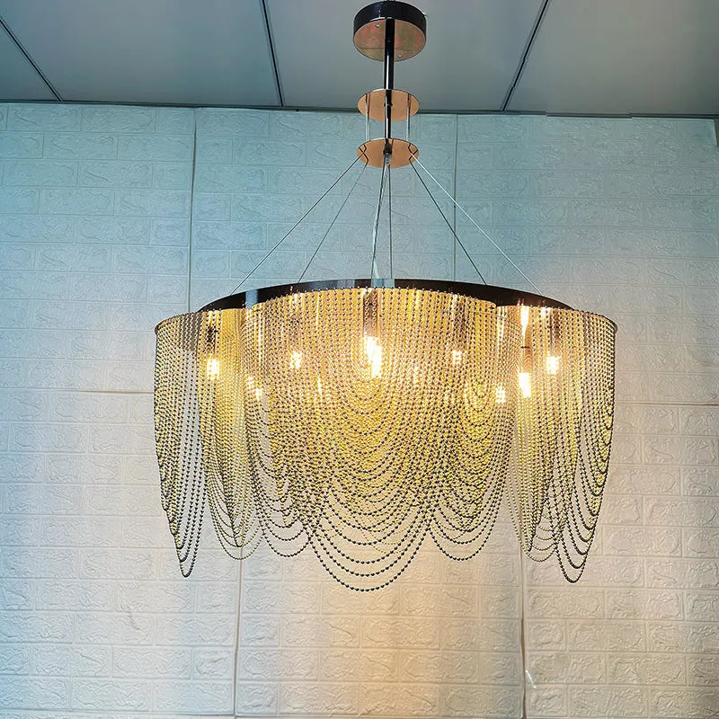 New American Black Steel LED Home Decor Chandelier Pendant Light