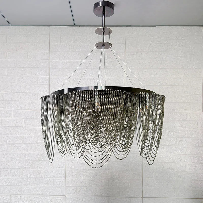 New American Black Steel LED Home Decor Chandelier Pendant Light