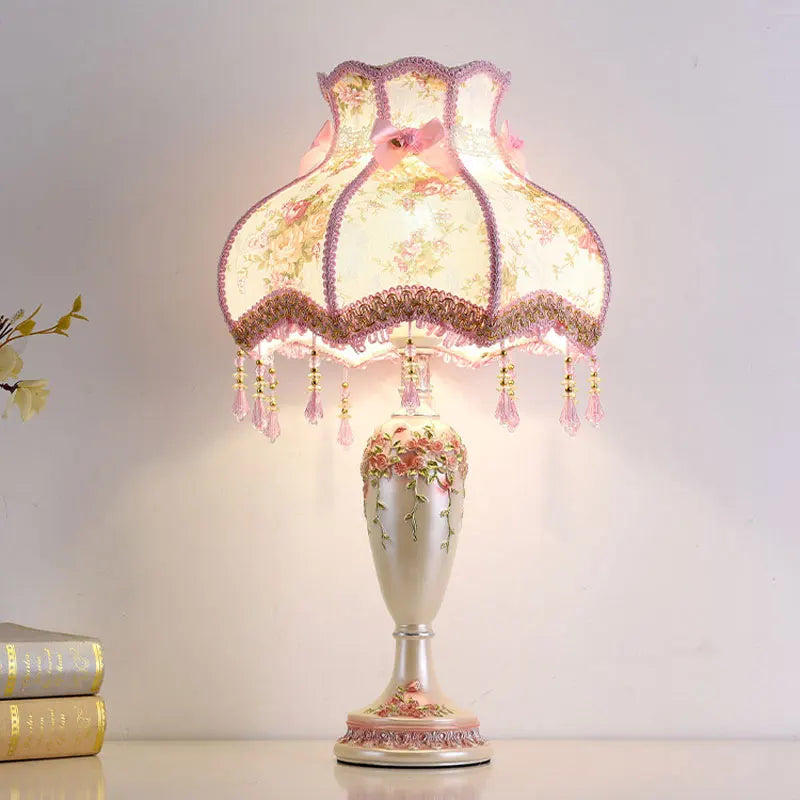 New Italian Fabric Table Lamp – Warm Princess Bedroom lamp Bedside Light