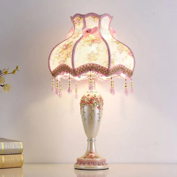 New Italian Fabric Table Lamp – Warm Princess Bedroom lamp Bedside Light
