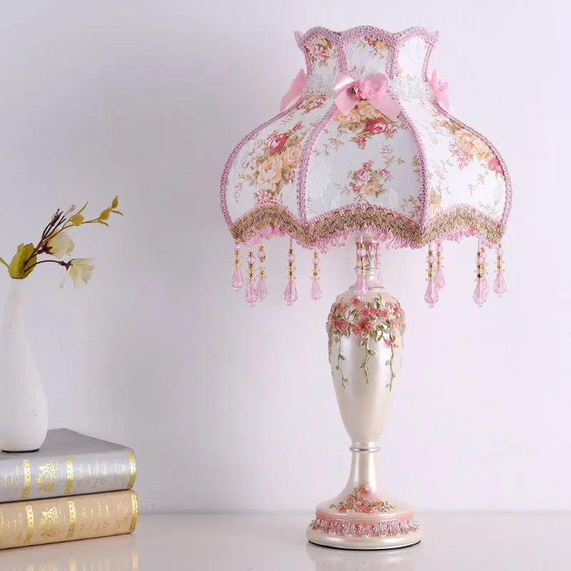 New Italian Fabric Table Lamp – Warm Princess Bedroom lamp Bedside Light