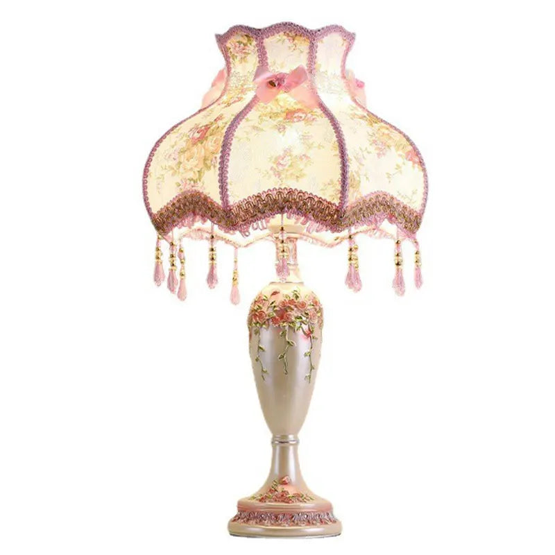 New Italian Fabric Table Lamp – Warm Princess Bedroom lamp Bedside Light