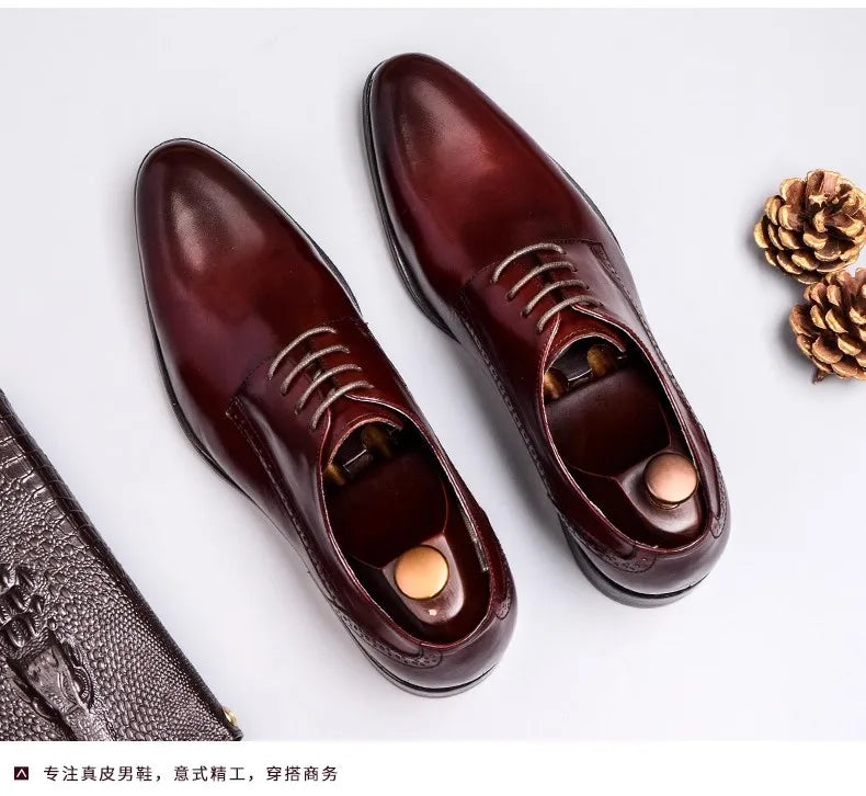 Men’s Genuine Leather Business Formal Wedding Footwear
