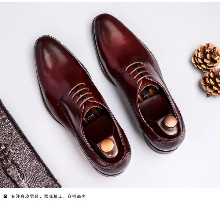 Men’s Genuine Leather Business Formal Wedding Footwear