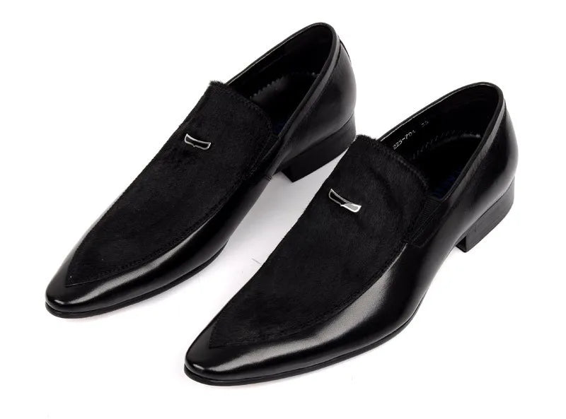 Men’s Genuine Leather – Pointed Toe British Style Formal Wedding Dress Shoes