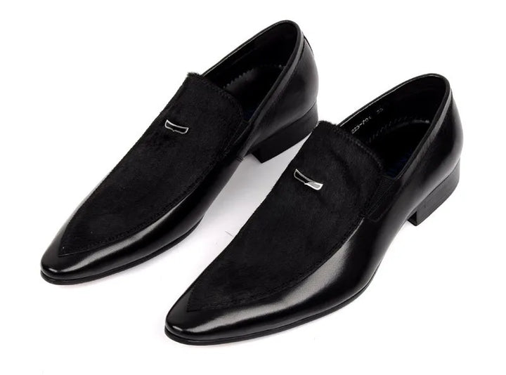 Men’s Genuine Leather – Pointed Toe British Style Formal Wedding Dress Shoes