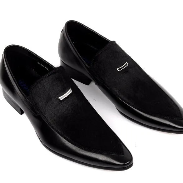 Men’s Genuine Leather – Pointed Toe British Style Formal Wedding Dress Shoes
