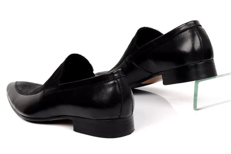 Men’s Genuine Leather – Pointed Toe British Style Formal Wedding Dress Shoes