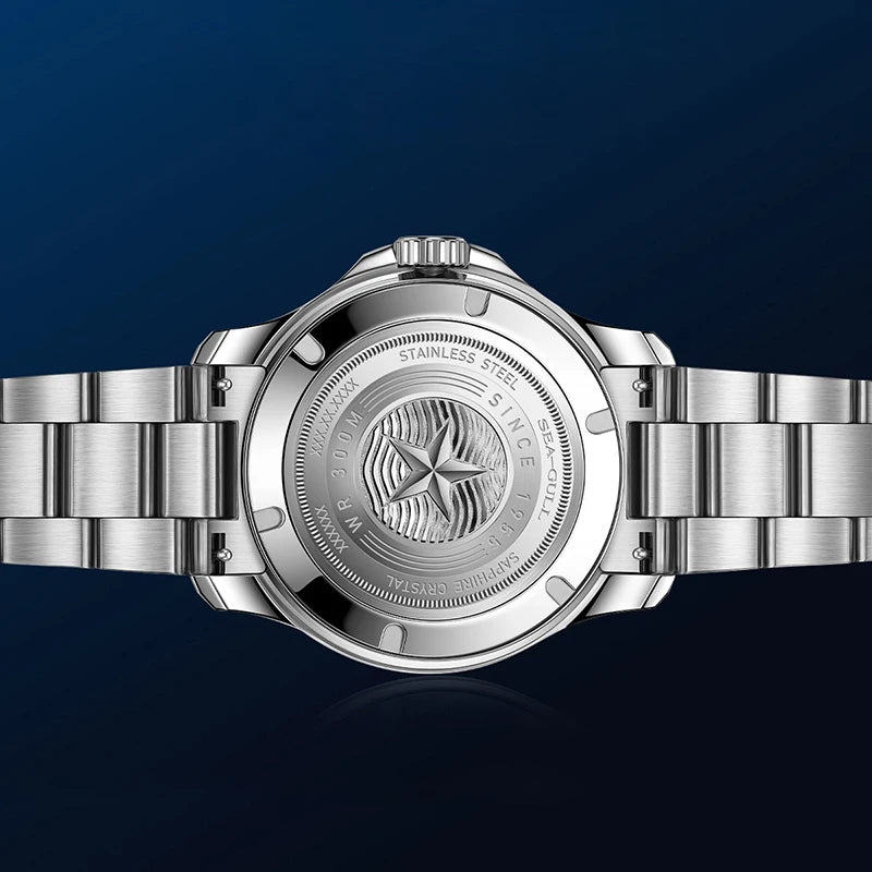 New Seagull Luxury Moon Phase Diver Watch – 300M Waterproof Automatic Wristwatch