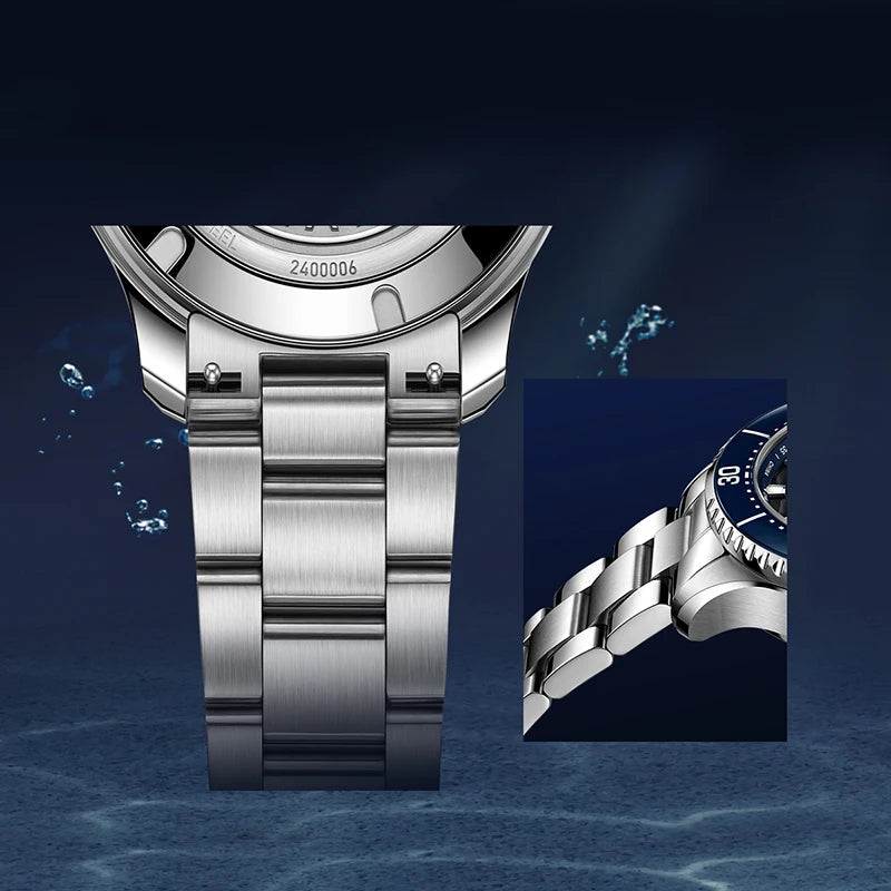 New Seagull Luxury Moon Phase Diver Watch – 300M Waterproof Automatic Wristwatch