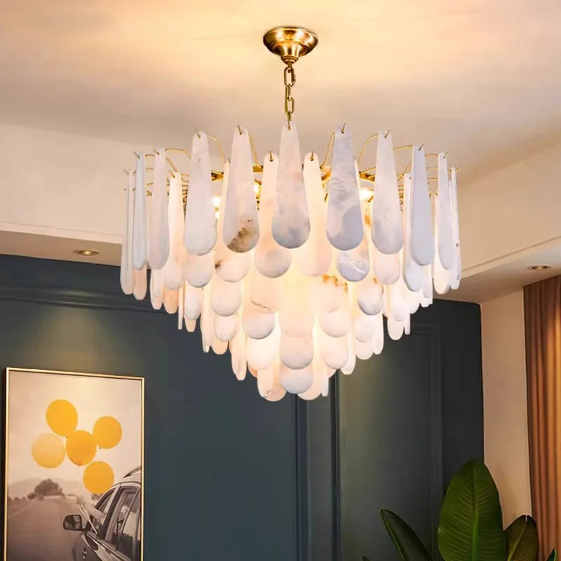 New Spanish Cloud Luxury Stone Pendant Lamp – High-End Chandelier for Living Room